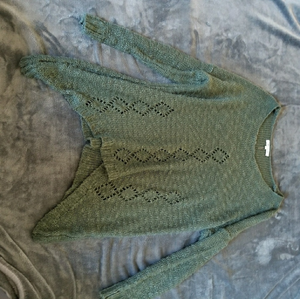 Open Knit Olive Sweater